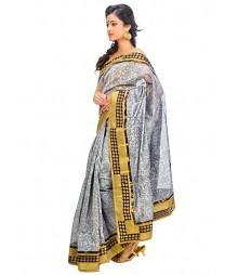 Offwhite & Golden Self Design Ethnic Wear Fashion Saree DSCH065
